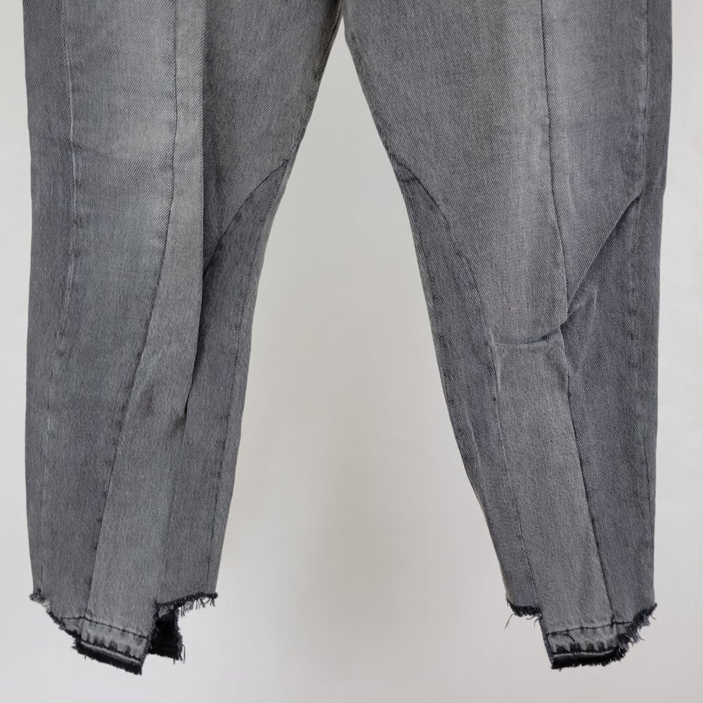 Frame Denim Nouveau Le Mix High Rise Cropped Raw Hem Ash Grey Distressed - Picture 6 of 16